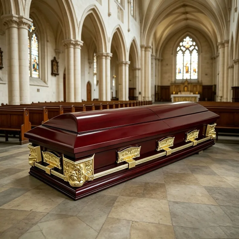 American solid coffin burial European coffin environmentally friendly and degradable