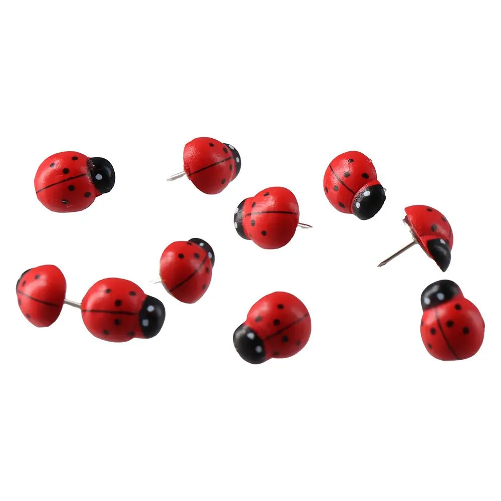 

Red Ladybug Thumbtack 30pcs Drawing Pins Binding Supplies Office