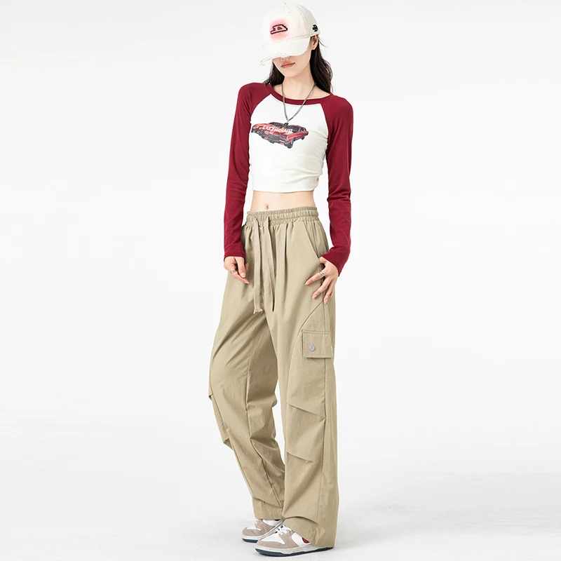 

Autumn Cargo Pants Women Baggy Harajuku Sweatpants Aesthetic Oversize Parachute Pants Y2k 2000s Vintage Fashion Trousers Clothes