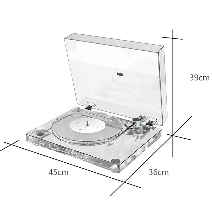 

New Style Stereo Hifi Sound Lp Player Turntable Record Portable Vinyl Player Transparent Model Acrylic Vinyl Record Player