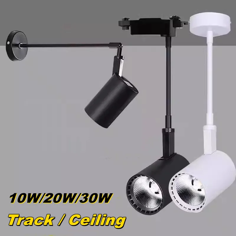 Long Pole Spotlight LED Track Light Cloth Store Kitchen Picture Lighting COB Adjustable Aluminum Surface Mounted Light Fixture