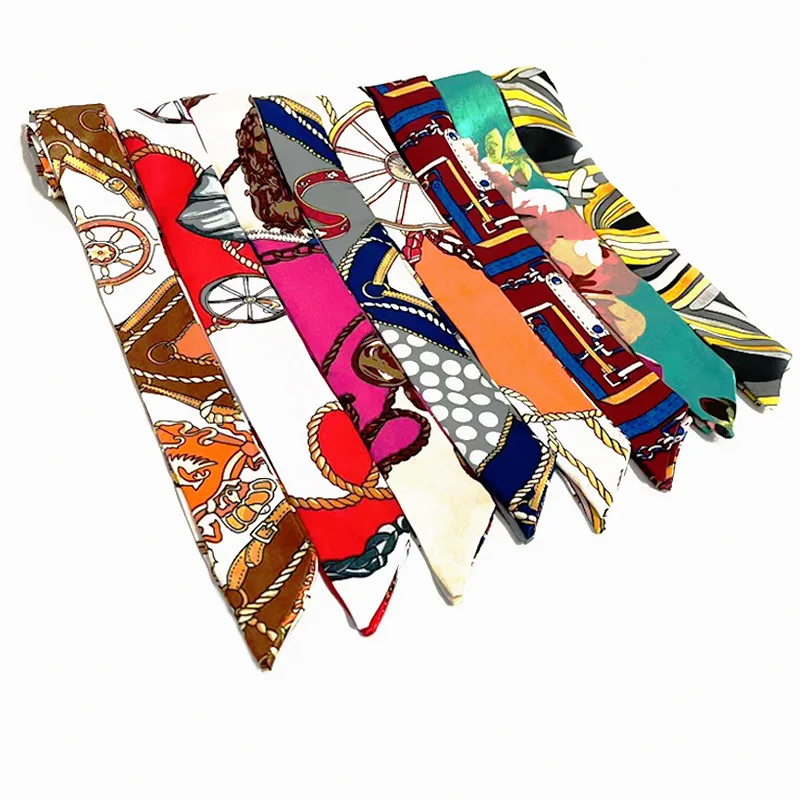 Luxury Floral Printed Square Scarf For Women Imitation Silk Scarves Bandanas Hijab Neckerchief Elegant Shawl Wraps For Travel