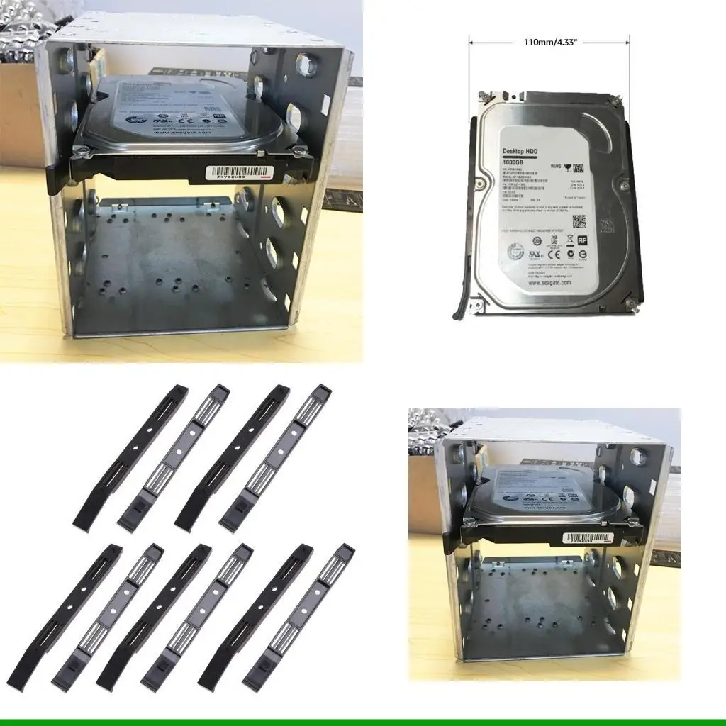 

U55C 5 Pairs 3.5"HDD Bracket hdd slide Rails for 3.5 to 5.25 HDD Bracket, Black