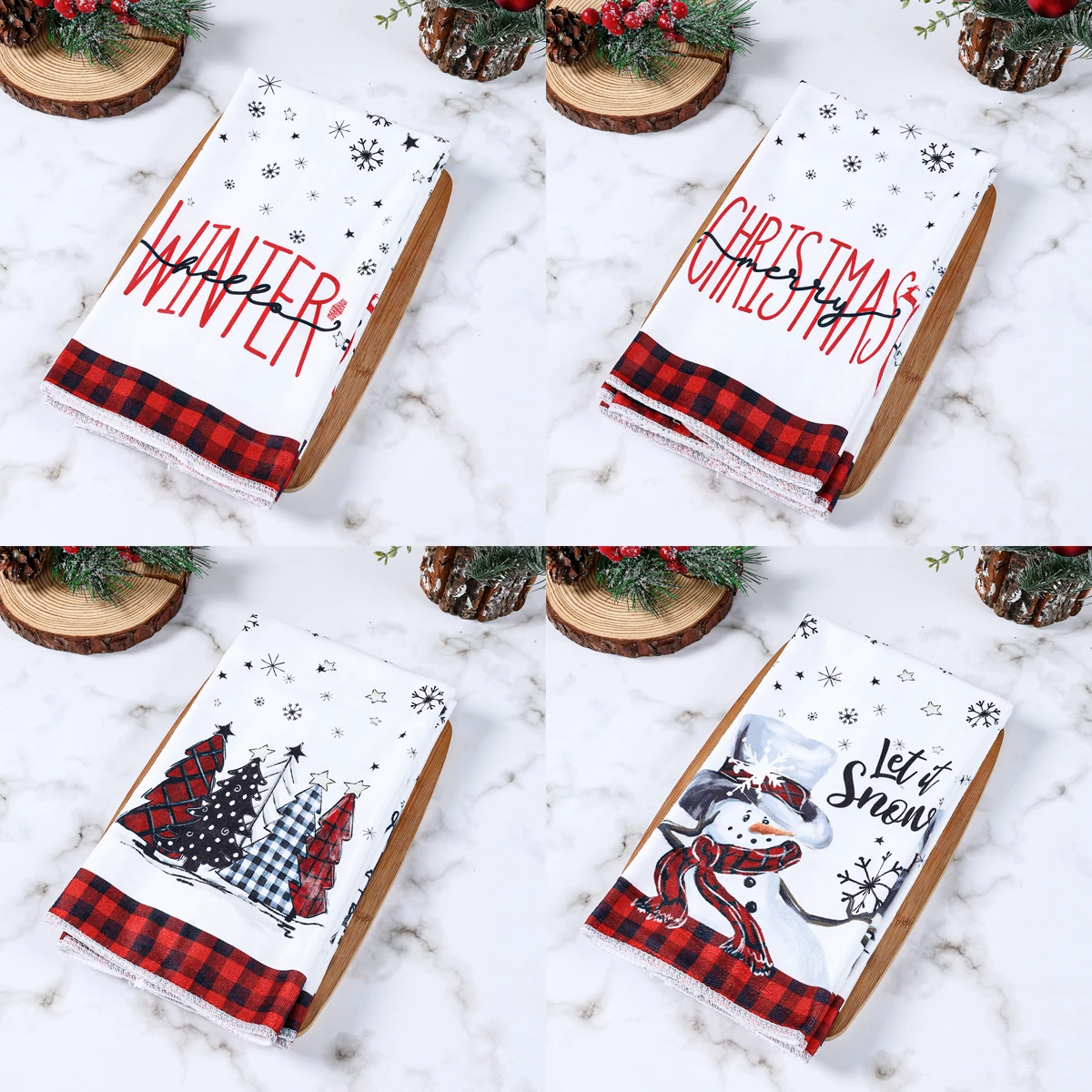 

Christmas Kitchen Towels Christmas Decoration for Home 2025 Pendant Xmas Dish Towels Ornaments Navidad Natal New Year Gift 2026