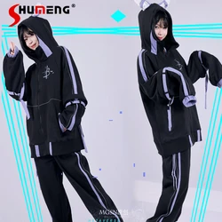 Japanese Fashion Design Cool Mechanical Style Overalls Oversized Hoodies 2023 Winter Couple Coat Kawaii Clothes Zipper Sudaderas