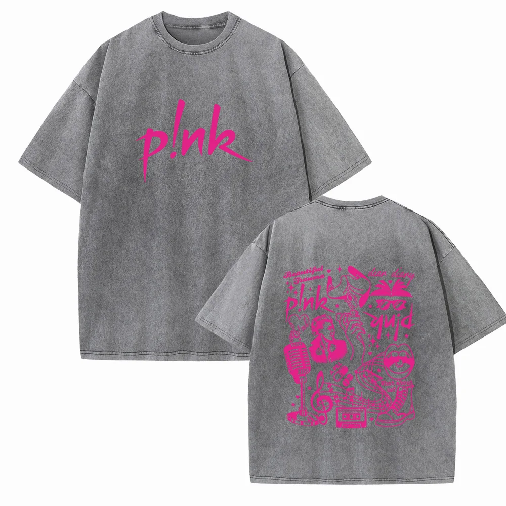 Pink Tour 2024 Shirts Harajuku O-Neck Cotton Vintage T-Shirts Fans Gift Tops