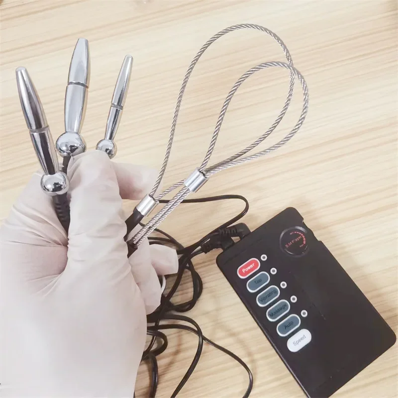 Electric Shock Metal Penis Cock Rings Urethral Plug Sounding Sex Toys for Men Horse Eye Stimulation Masturbation Adult Products