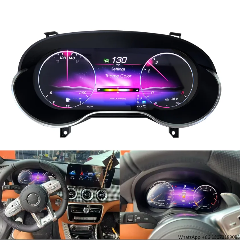 12.3 Inches LCDDashboard Digital Instrument Cluster with CarPlay Plug and Play for - A-Class GLA CLA X156 C117 W176