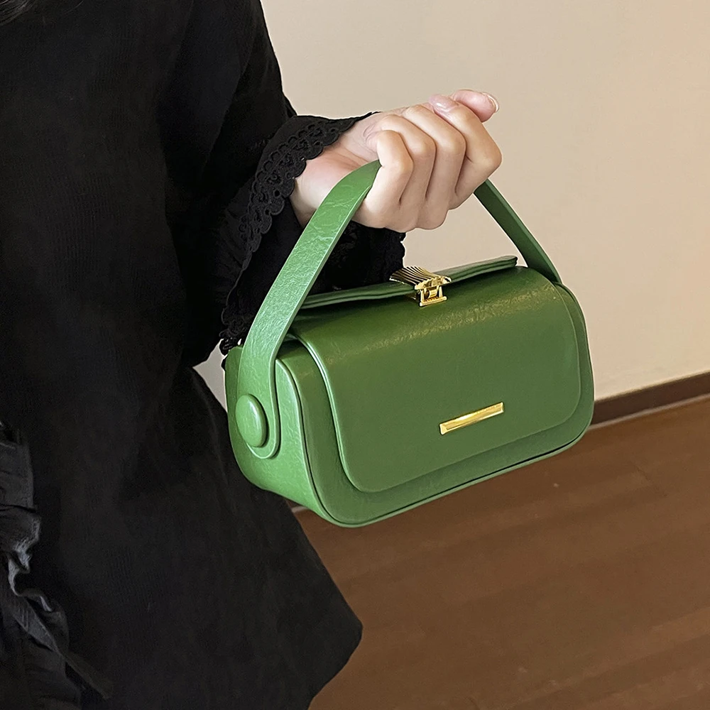 

Элегантная зеленая маленькая квадратная сумка через плечо, женские универсальные сумки с пряжкой, новые весенние сумки-коробочки для мобильных телефонов, сумки на плечо