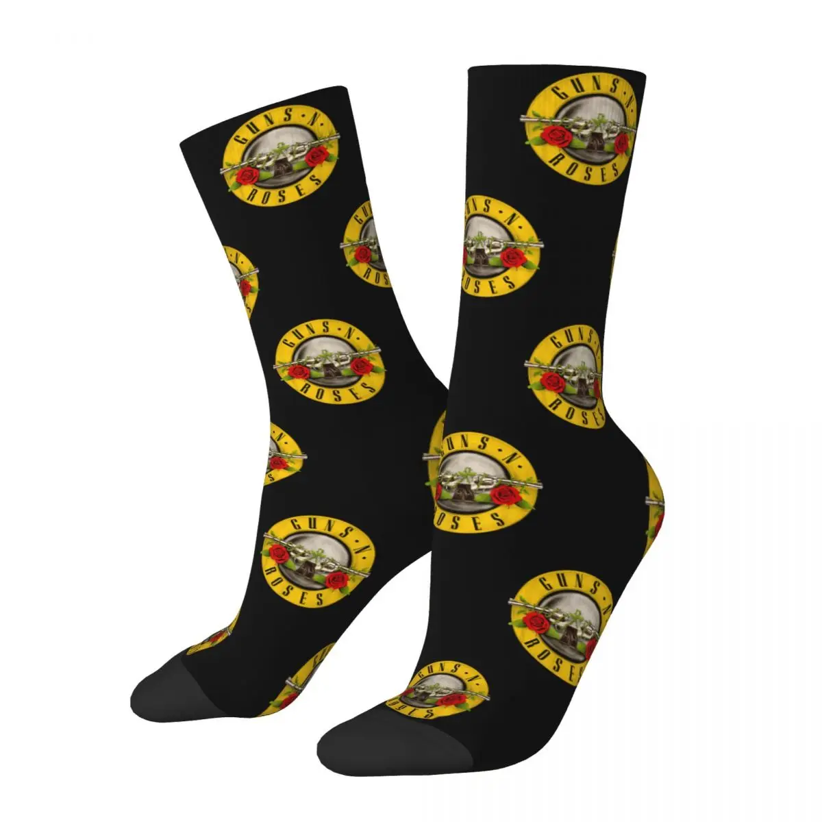 

New Men's Socks Casual Guns N Roses Bullet Logo Sock Polyester Heavy Metal Sport Women's Socks Spring Summer Autumn Winter