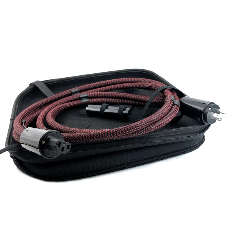 FireBird Power Cable EU / US Plug High Current Low-Z / Noise-Dissipation 3-Pole HiFi Audio AC Power Cord with 72V Battery