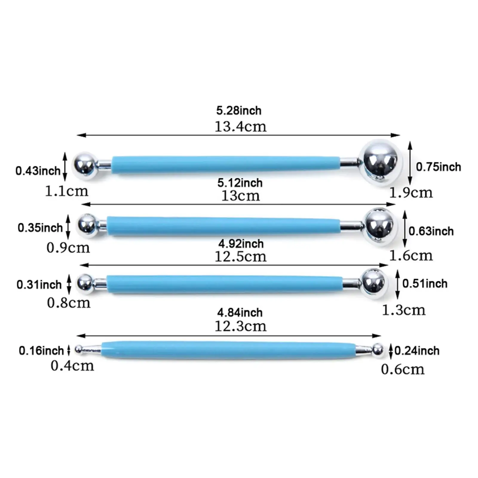 Metal Ball Stylus Dotting Tools Clay Carving Stick Set for Embossing Pottery Polymer Sculpture and Mandala Craft DIY view 6