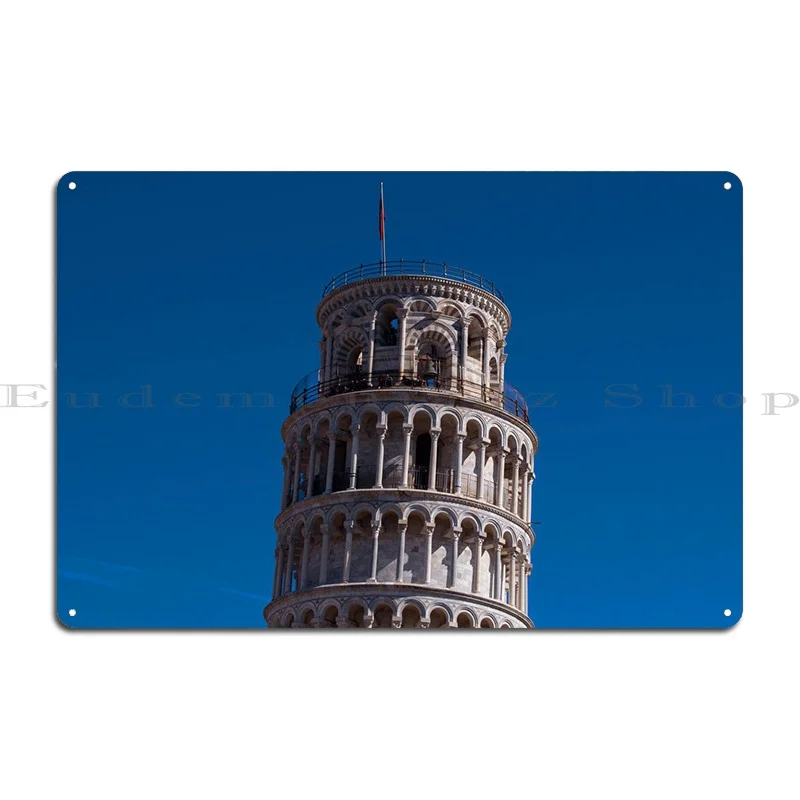 Leaning Tower Of Pisa Metal Sign Poster Poster Painting Garage Designer Cinema Tin Sign Poster