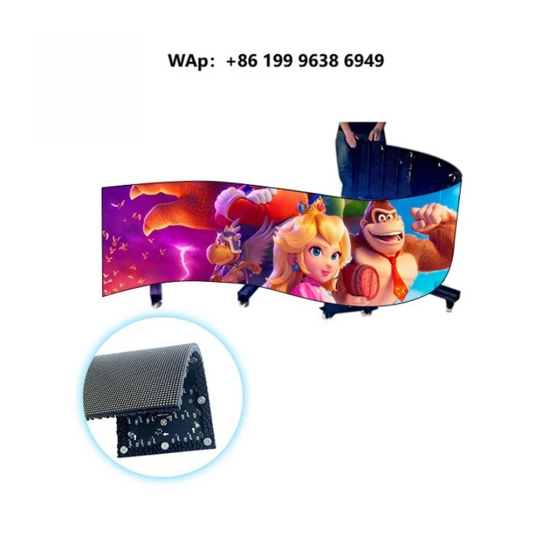 Custom Size Indoor P2.5 Digital Flexible  Display Full-color Curved  Video Wall Foldable  Video Screen Soft  Module