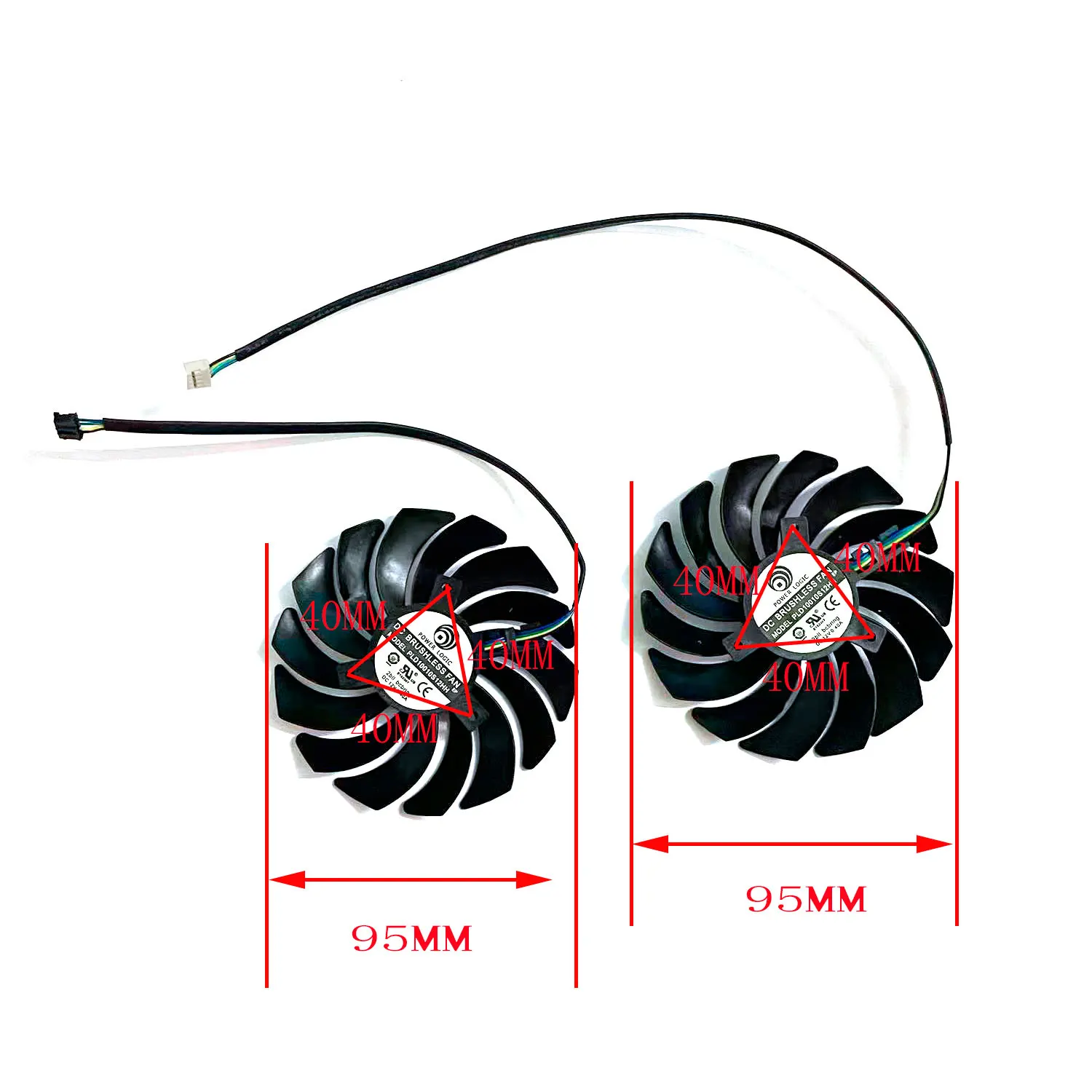 New cooling fan 4pin 95MM PLD10010S12HH suitable for MSI GeForce RTX2070 2070SUPER 8GB GAMING X Dragon graphics card replacement