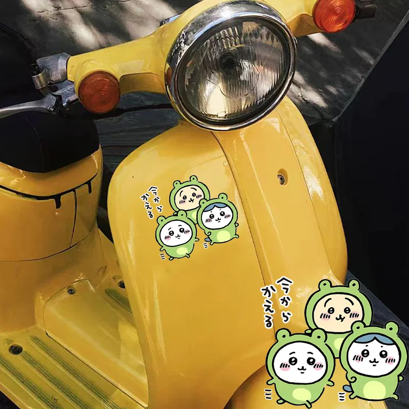 Chiikawa Usaqi Xiaobajii ชุดกบผนังรถสติกเกอร์ตกแต่งสติกเกอร์สะท้อนแสงสติกเกอร์ความงาม