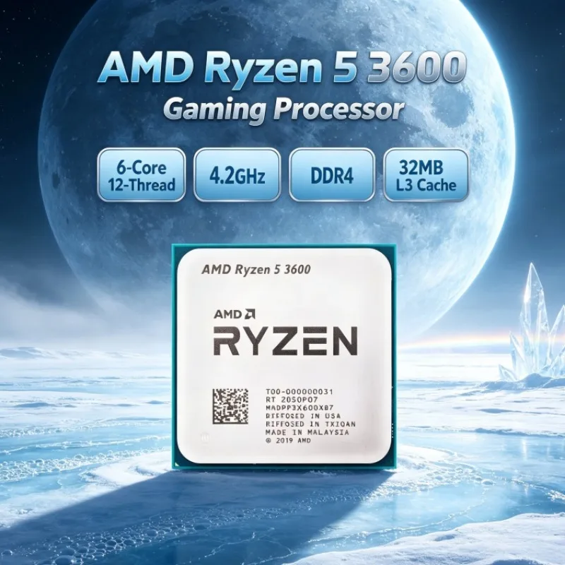 AMD Ryzen 5 3600 R5 6-Core 12-Thread PCIe 4.0 3.6GHz Up to 4.2GHz L3=32M 7nm 65W Socket AM4 DDR4 Gaming CPU for Video Editing