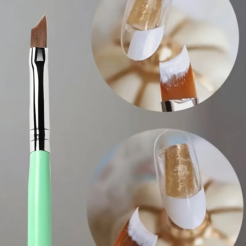 Angled French Nail Art Brush Crescent Shape Manicure Drawing Pen UV Gel Nail Polish Liner Brush DIY French Tip Nail Painting