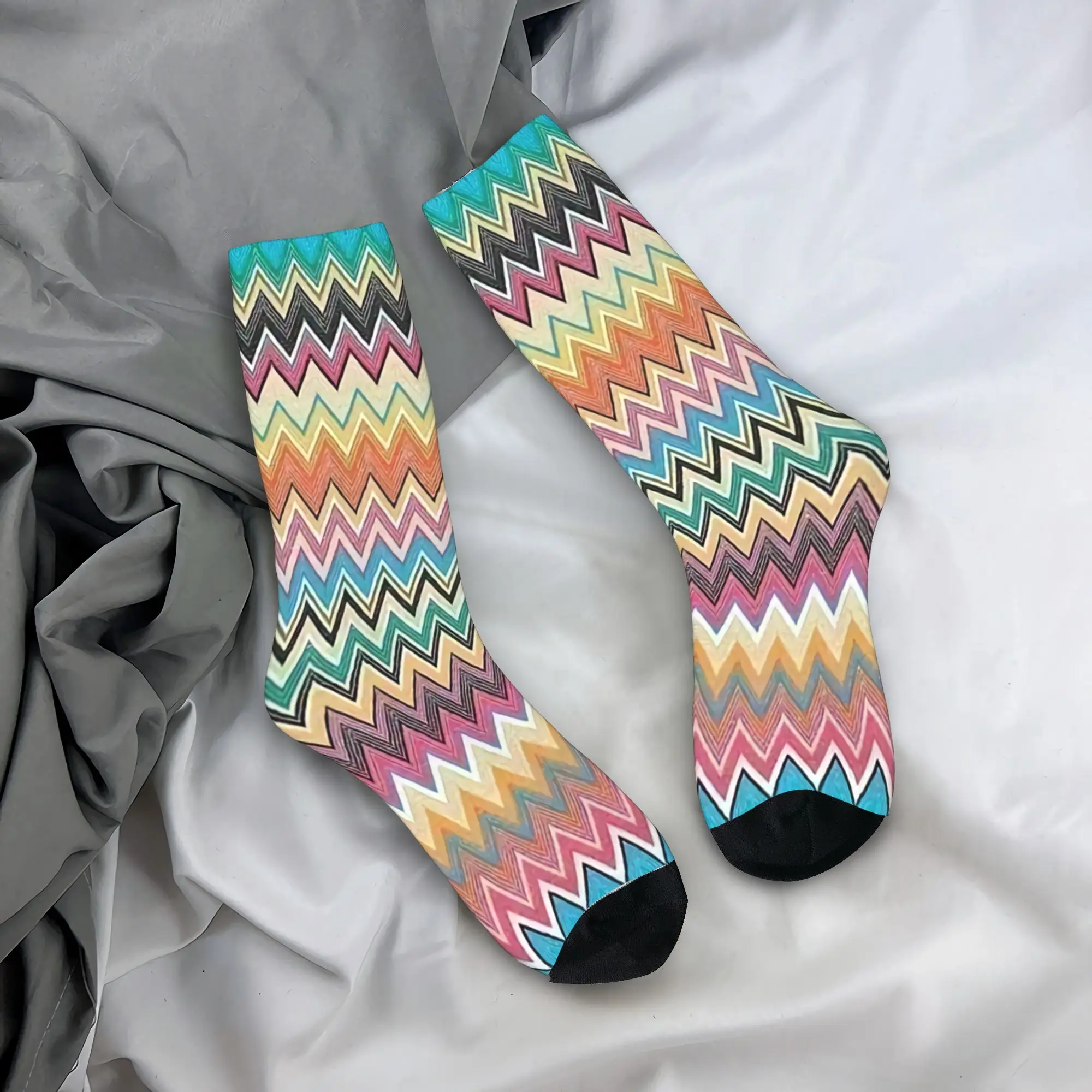 مخصص مضحك الرجال التمويه المنزل متعرج فستان الجوارب للجنسين تنفس الدافئة ثلاثية الأبعاد مطبوعة الحديثة متعرج نمط طاقم الجوارب