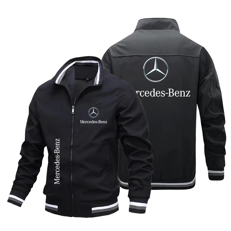 Motorcycle Racing Mercedes-Benz Logo Print Jacket Casual Sweatshirt Outdoor Sport Racing Jacket Custom Benz Apparel Men Clothing