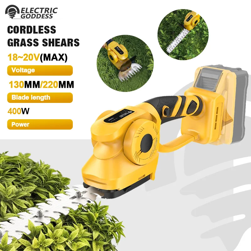 2-in-1 Handheld Hedge Trimmer Electric Grass Trimmer Rechargeable Lawn Trimmer For Dewalt 20V Battery Pin