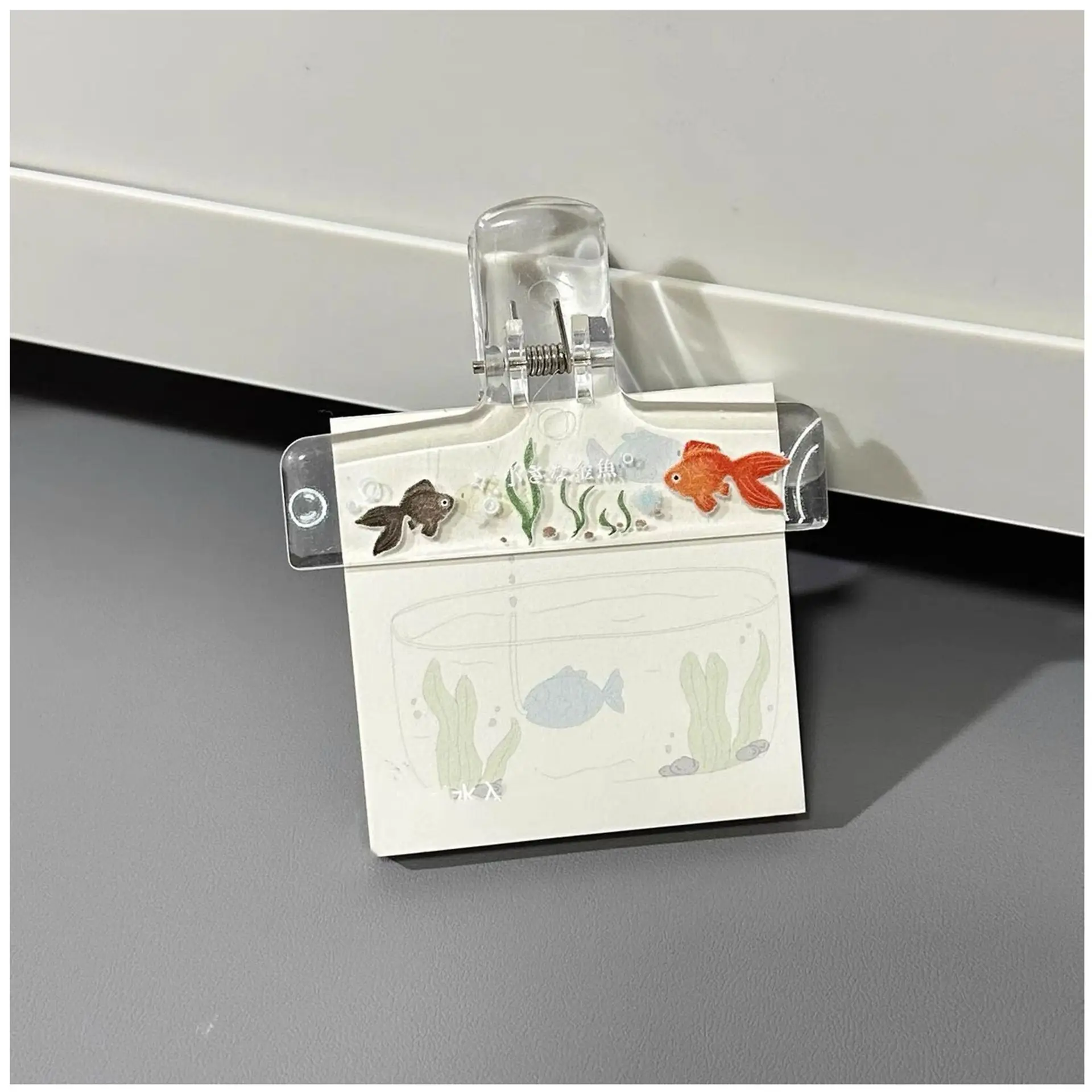 Cute Goldfish Acrylic Paper Clip Transparent Design Non Slip Clamp For Book File Sheet Music Office Desk Aquarium Ornament