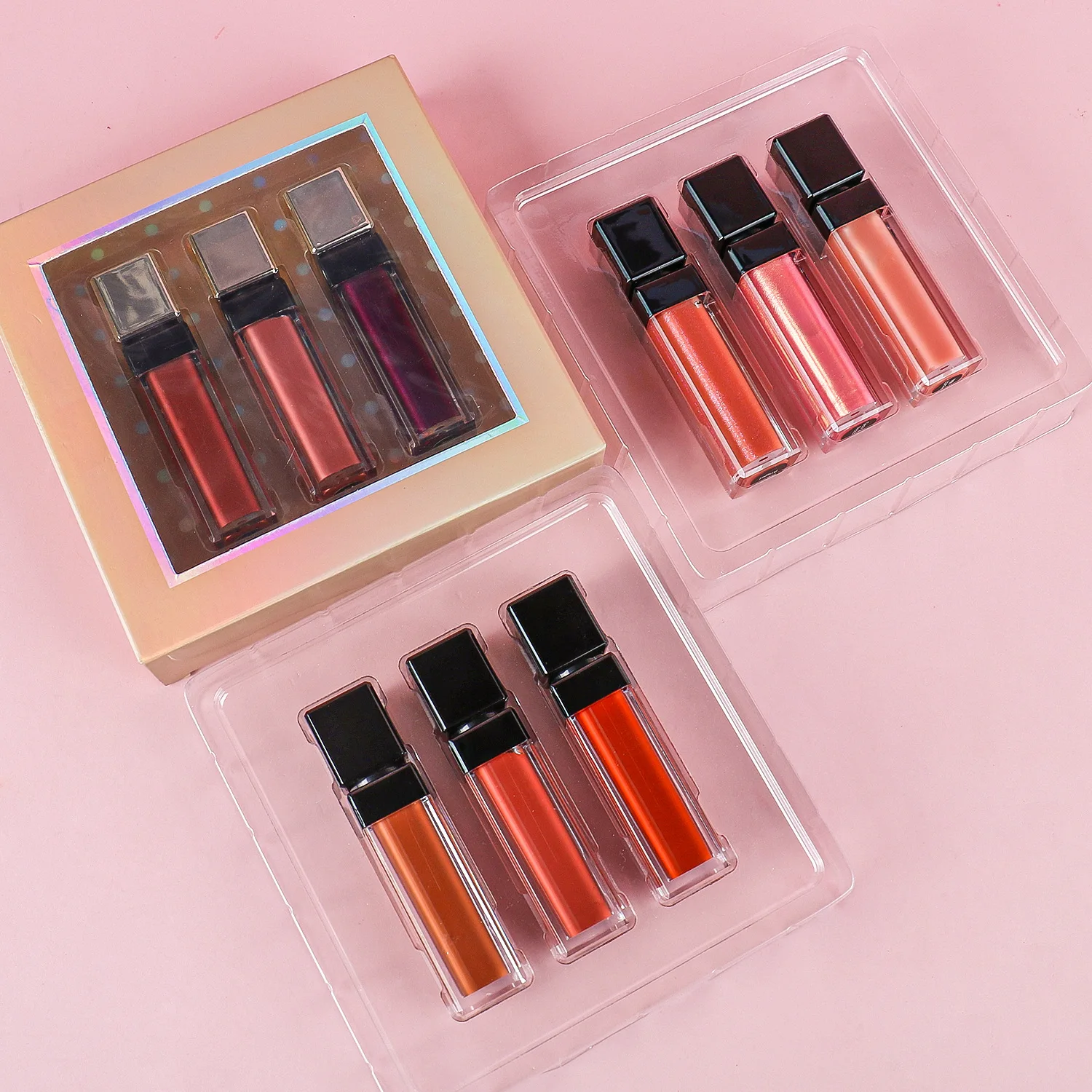 Matte Liquid Lipstick Lipgloss Set Customize Logo Makeup Lip Gloss Private Label 3pcs/set In Bulk Wholesale Items For Business