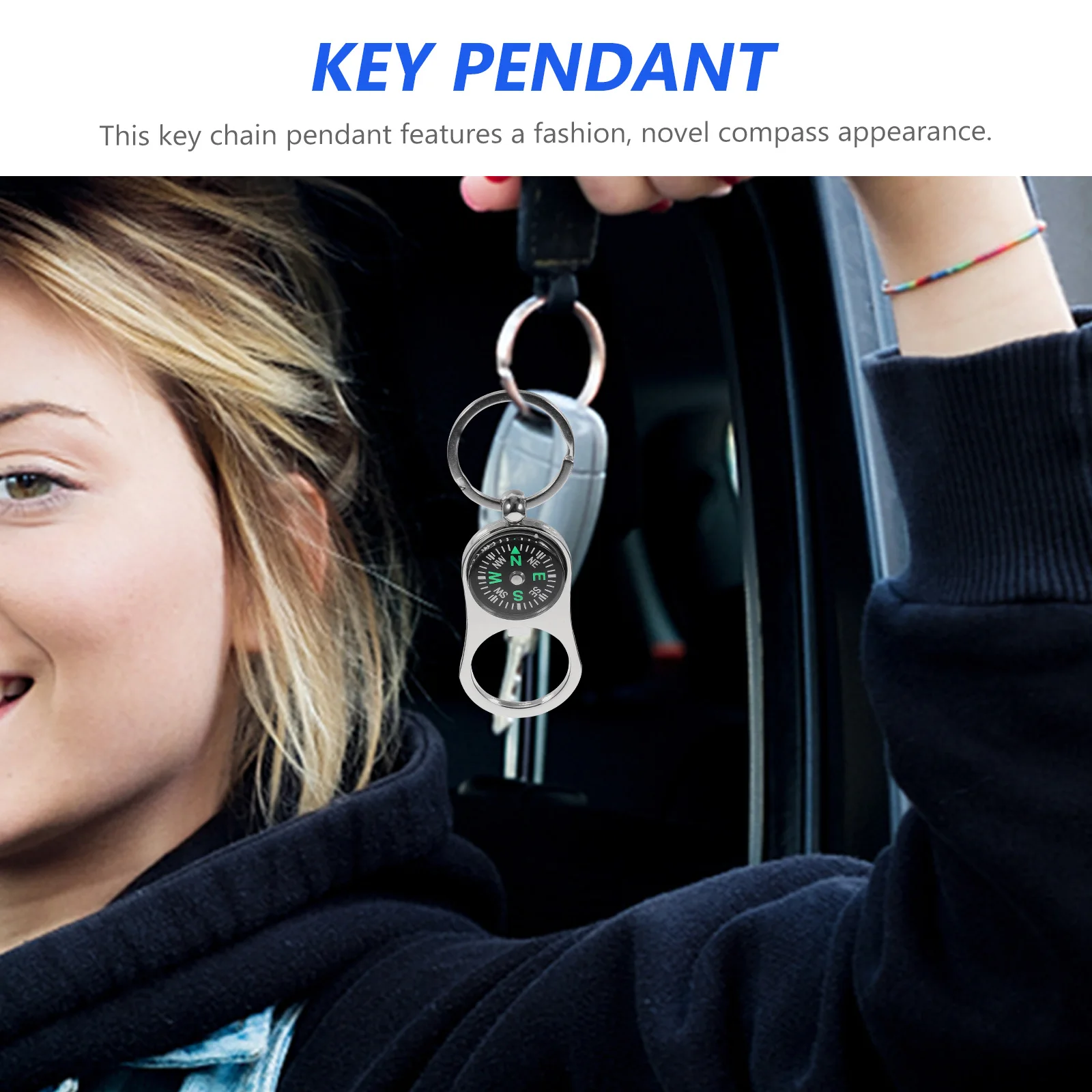 

3pcs Compass Key Ring Alloy Keyring Durable Decorative Practical Cute Alloy Keyring Cover Outdoor Hiking Camping