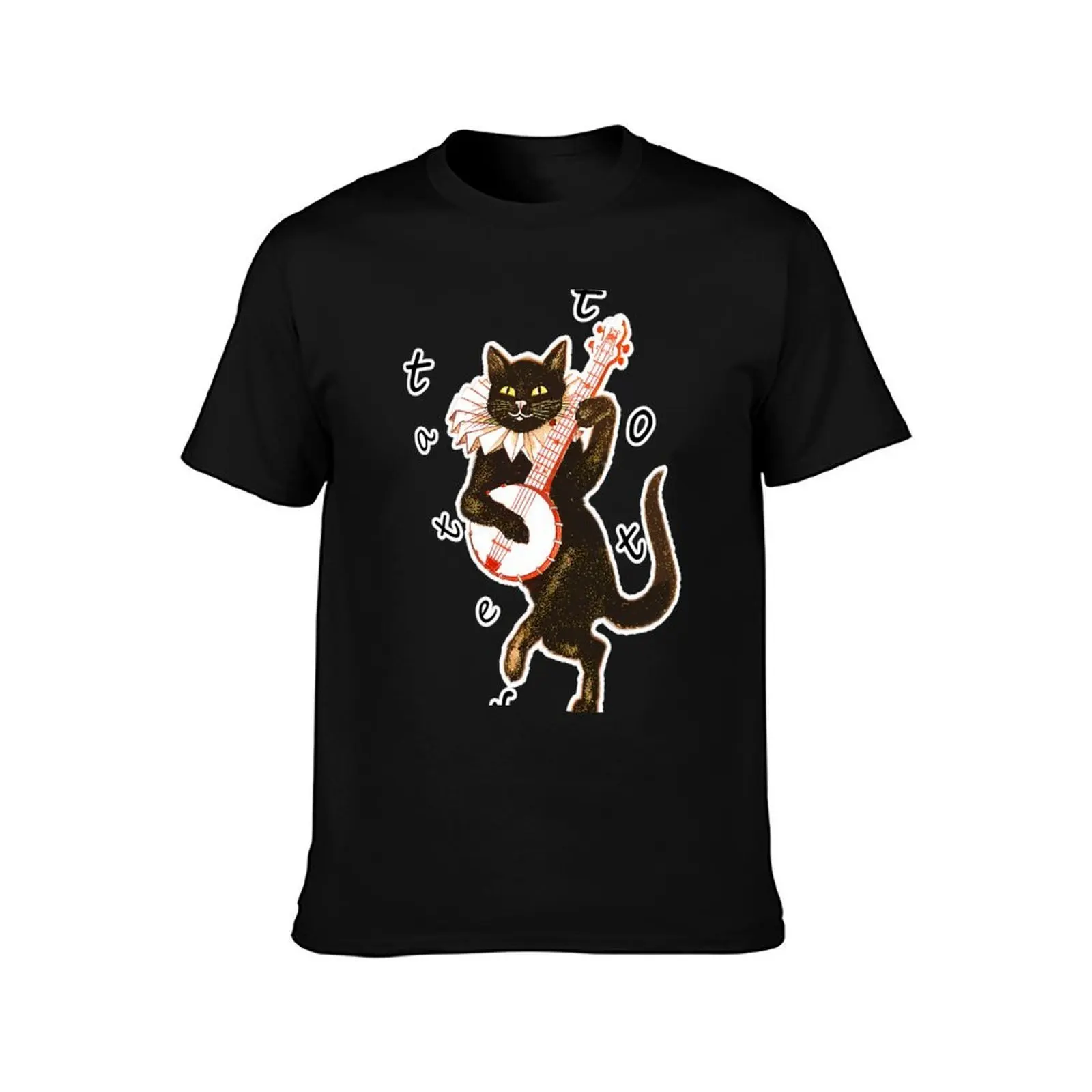 tater tot dancing cat T-Shirt, Summer Casual Cotton Tee, Oversized Streetwear Tops, Vintage Graphic Print, Unisex Men Women