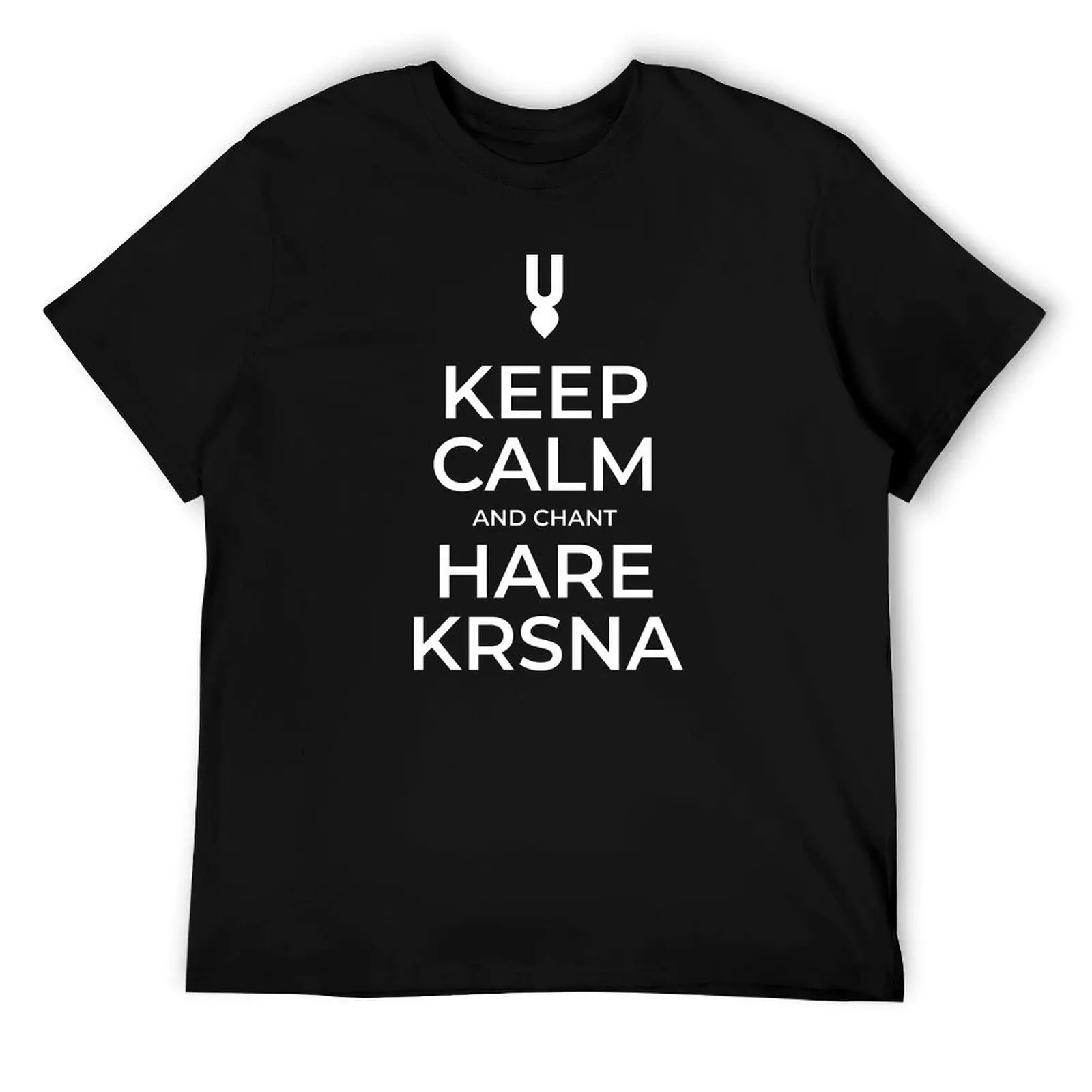 

Keep Calm and Chant Hare Krsna ISKCON Hare Krishna with tilaka T-Shirt t shirts for man pack white T-Shirt