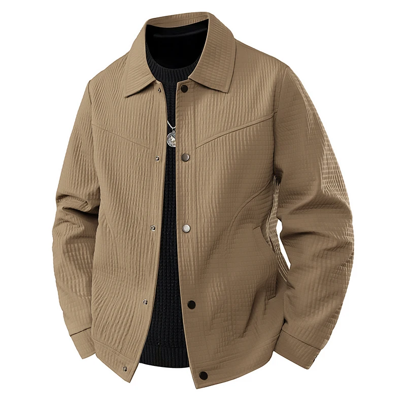 

Men's Casual Jaet Collared Outerwear Spring Autumn 2025 Trendy Brand High-End Texture Loose Fit Long Sve Youth M