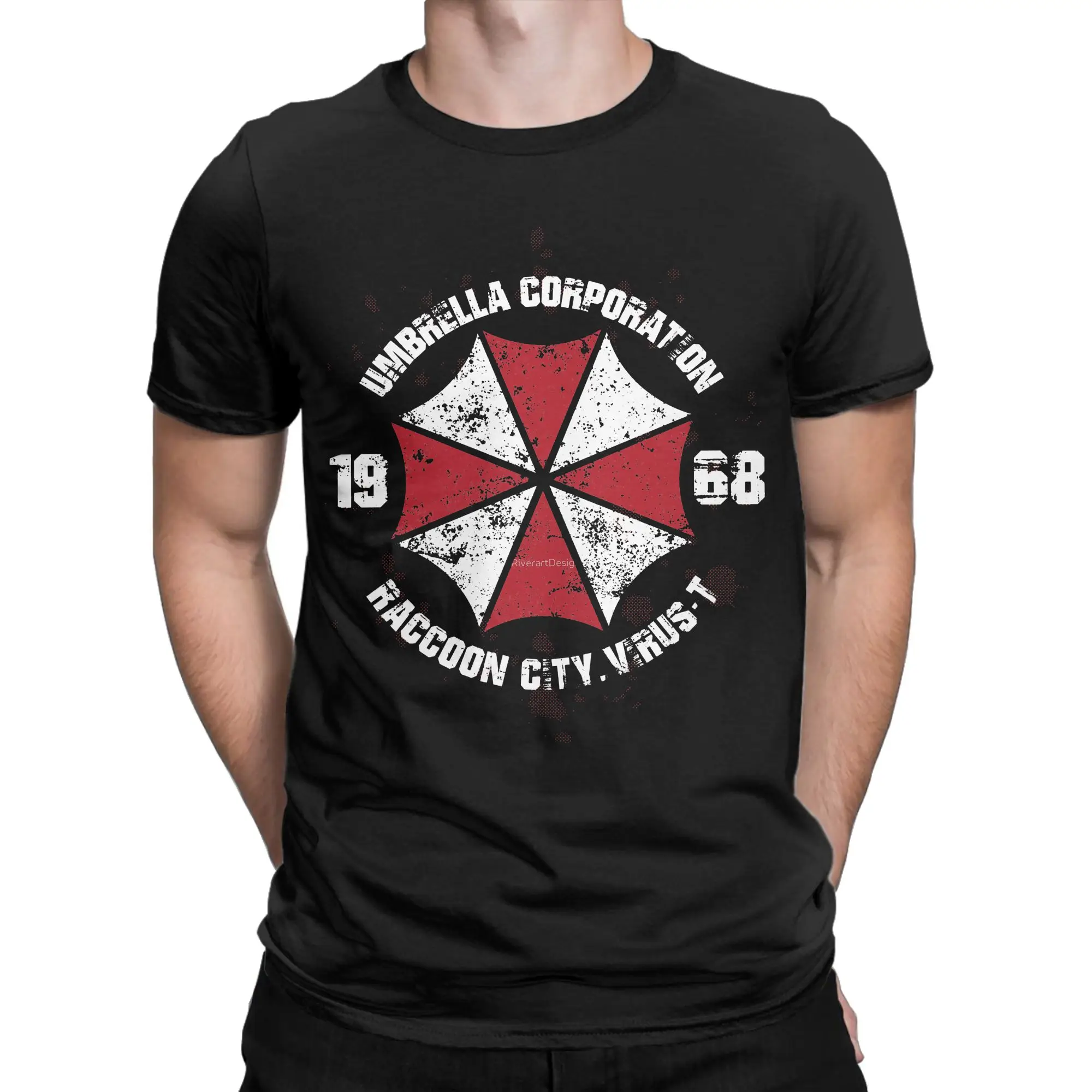 Umbrella Corporation Residents Evils T Shirt Men's 100%Cotton Tops Novelty Round Neck Short Sleeve