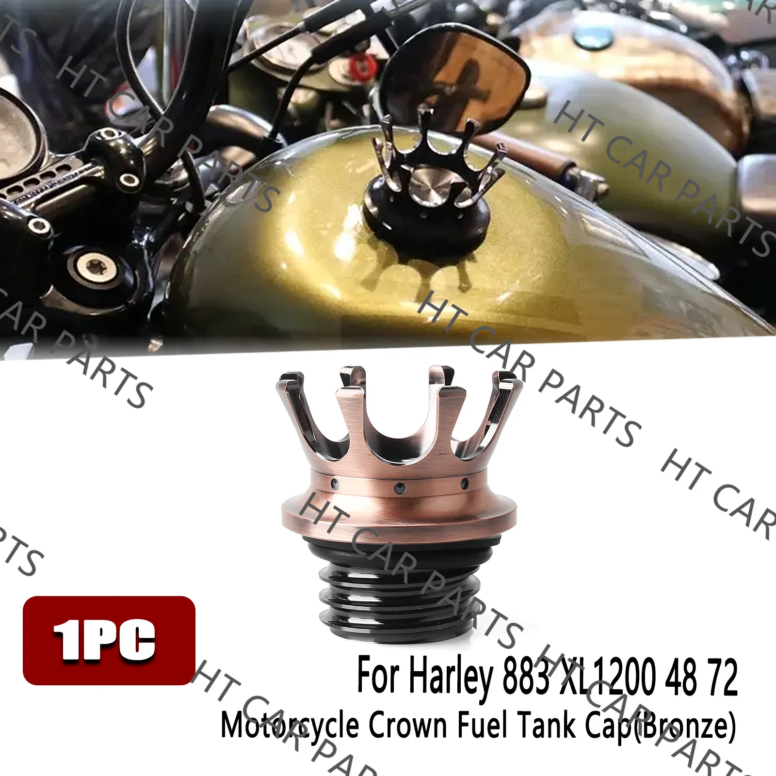 

For Harley Sportster/Dyna/Softail/Road King/Freewheeler models 1 Piece Copper of Motorcycle Petrol Gas Fuel Tank Cap