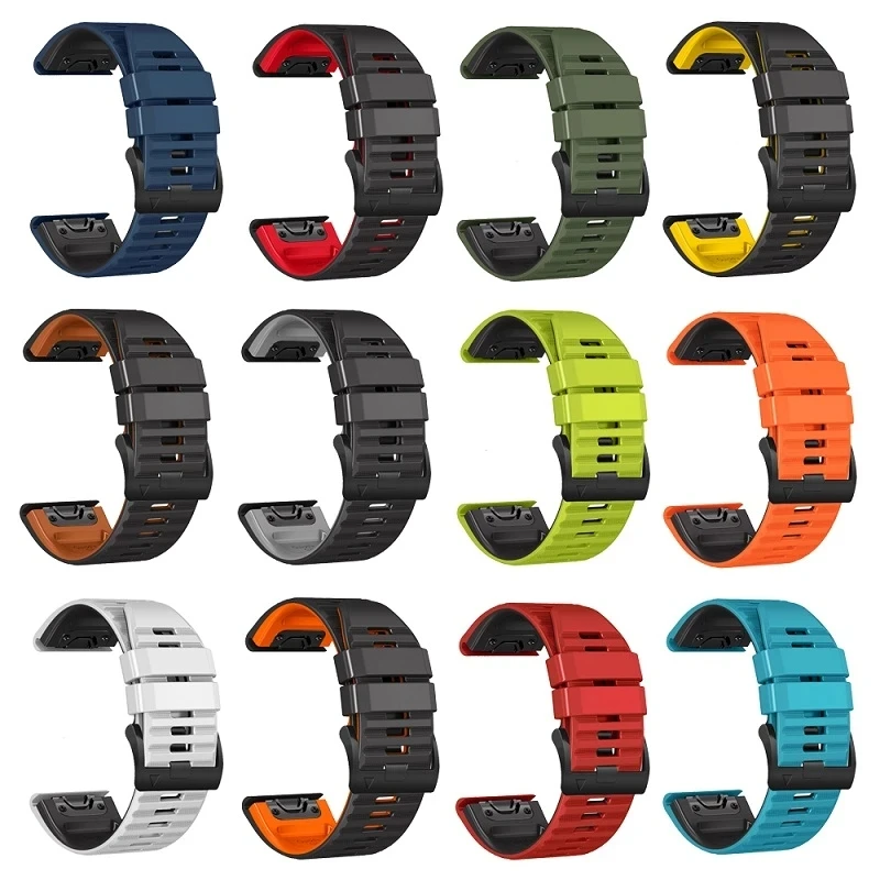 Esportes 22/26mm pulseira de relógio de silicone para garmin fenix 8 e 5 5x 6 7 7x pro/tactix/mk2 mk2i g1/enduro 2 3 pulseira quickfit