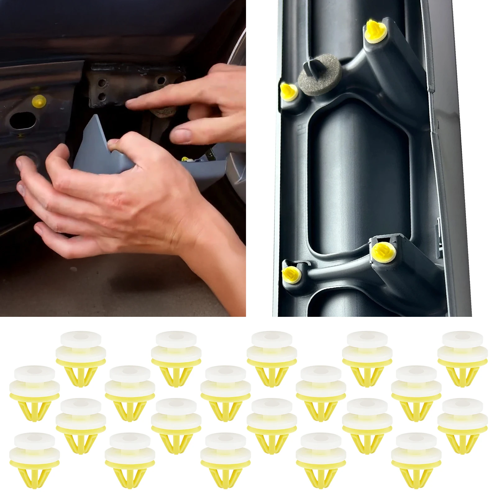 Clip de moldura de alféizar de puerta inferior de 20 piezas para Land Rover Freelander LR3 LR4 Range Rover, Clip de moldura de ajuste de llamarada de rueda deportiva DYC 101420
