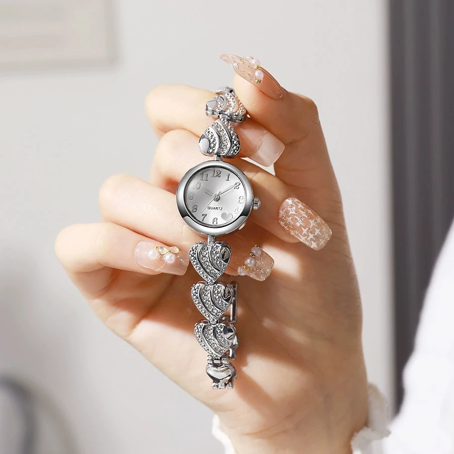 

Новые модные женские часы с кристаллами в форме сердца, роскошные часы-браслеты для женщин, стальные кварцевые наручные часы, Reloj Mujer, популярные подарки