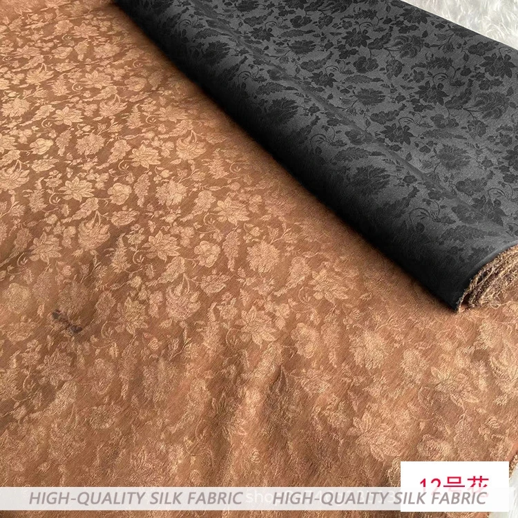 ブラック ジャカード サテン シルク生地ヴィンテージ Gambiered 広東チャイナ ドレス夏