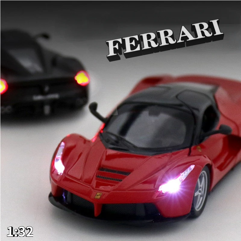 

1:32SF90 P80C 488 Alloy Car Model Diecasts Metal Toy Vehicles Car Model Simulation Sound Light Collect gifts