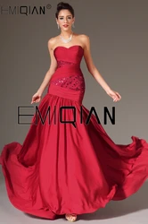 Mermaid Chiffon Prom Dresses Strapless Sleeveless Evening Party Gown 2024 Dubai Formal Occasion Dress