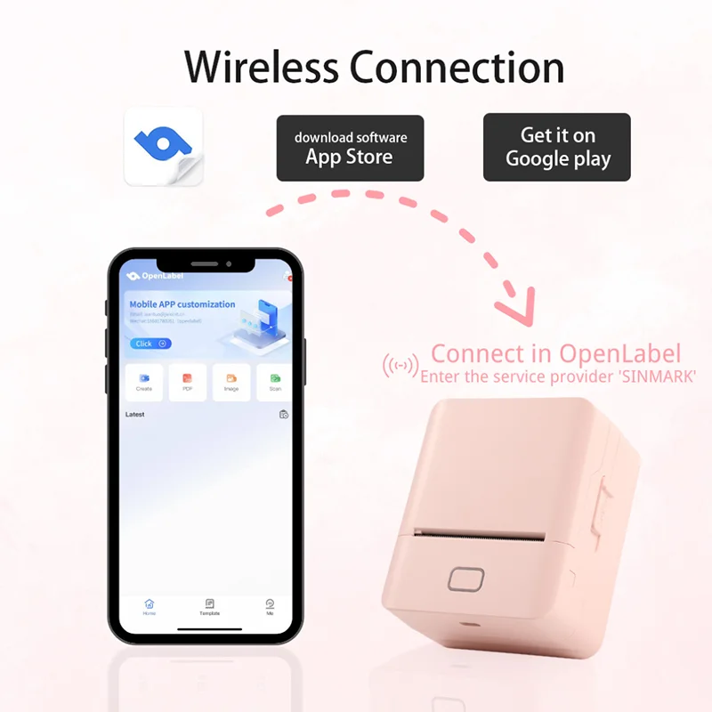 KAYSION ポータブルミニプリンター自己粘着ラベルプリンターステッカーマーカーラベル印刷機衣料品ジュエリー商業用