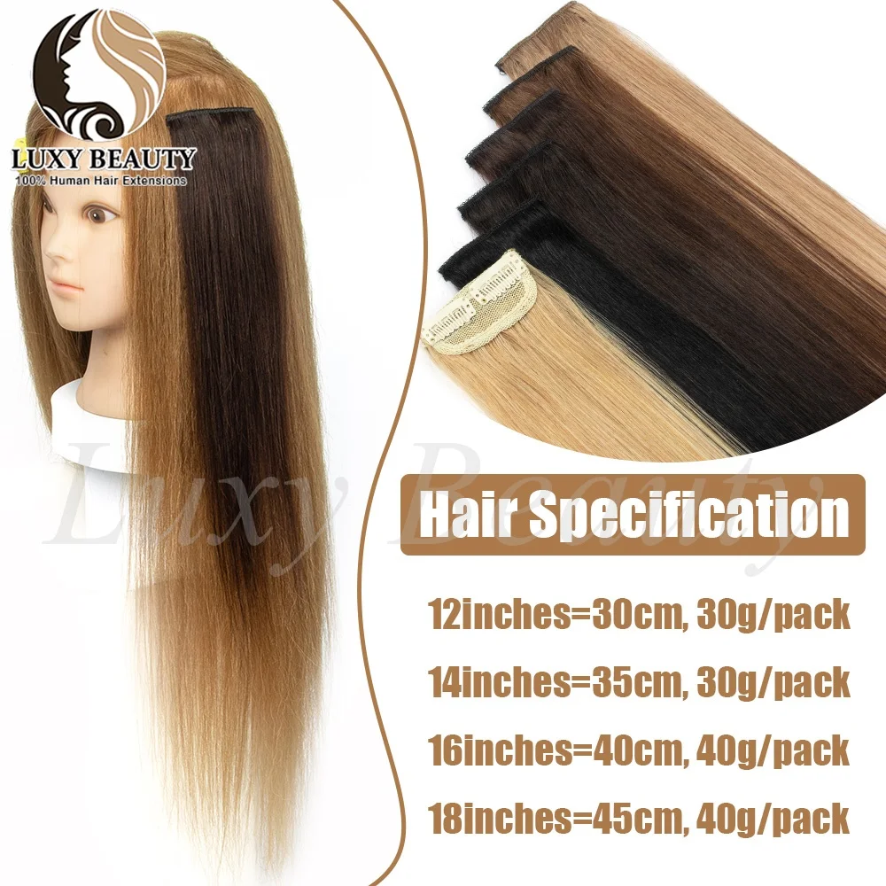 Blonde 5pieces Clip in Hair Short Clip In Hair Extensions Real Human Hair Brown Invisible Mini Short Clip in Hairpiece for Women image 6