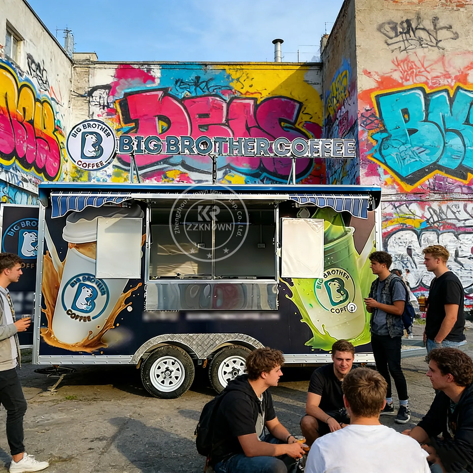 with Stainless Steel Working Bench Water Sinks and Light Mobile Food Truck Trailer Fully Equipped