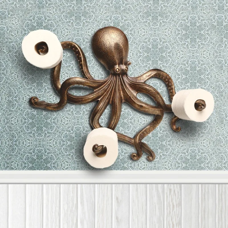 modern art wall mounted metal craft octopus statue sculpture decor home bronze