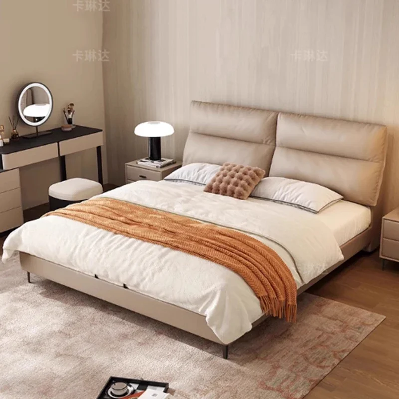 Leather Princess Bed Bedroom Luxury Human Dog Queen Massage Bed Loft Platform Sleeping Girls Girls Muebles Unique Furniture