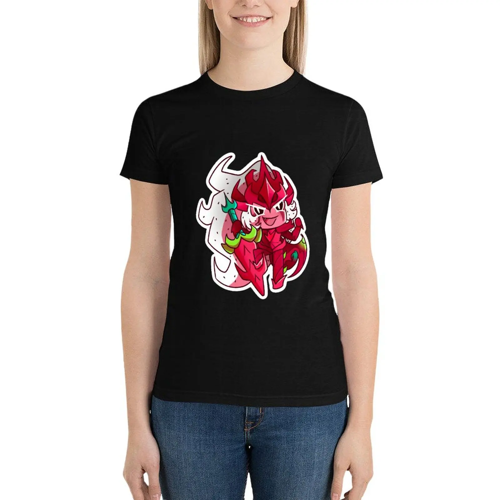 Camiseta feminina do biscoito do dragão Pitaya, roupa estética, roupa vintage do anime, tops