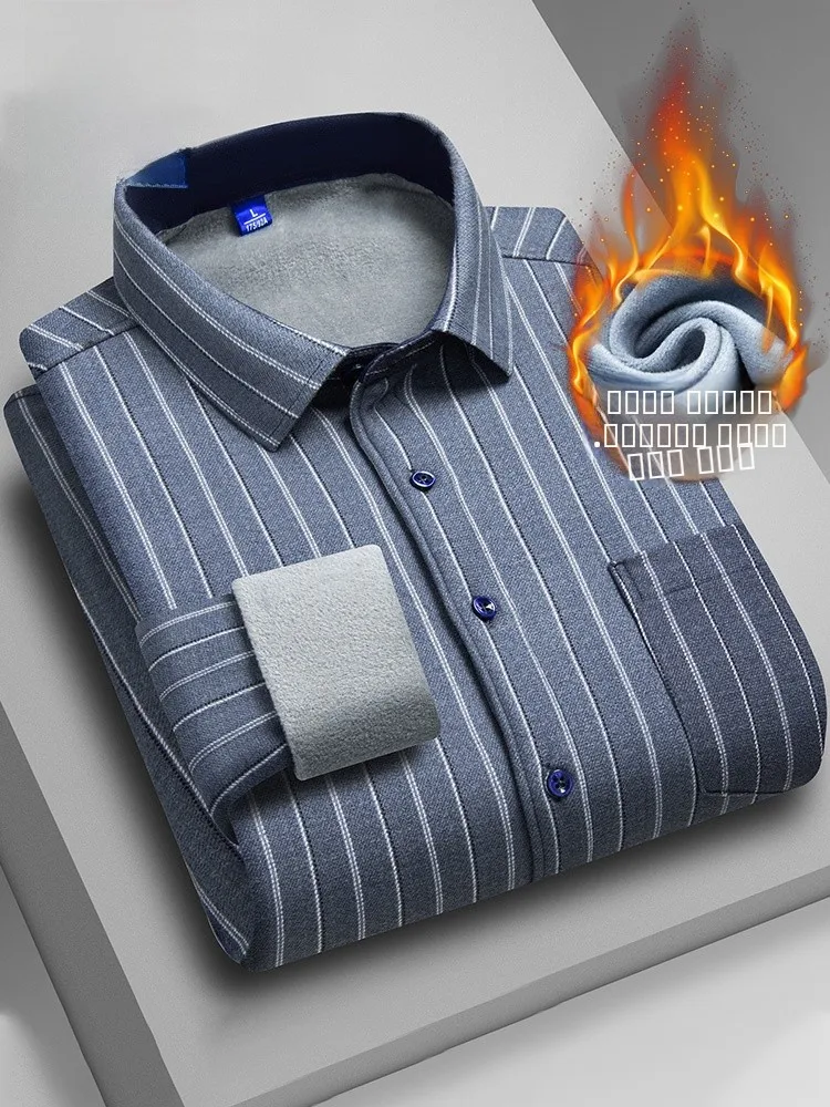 

Мужская повседневная теплая зимняя куртка с воротником и подкладкой, в полоску, для бизнеса и отдыха