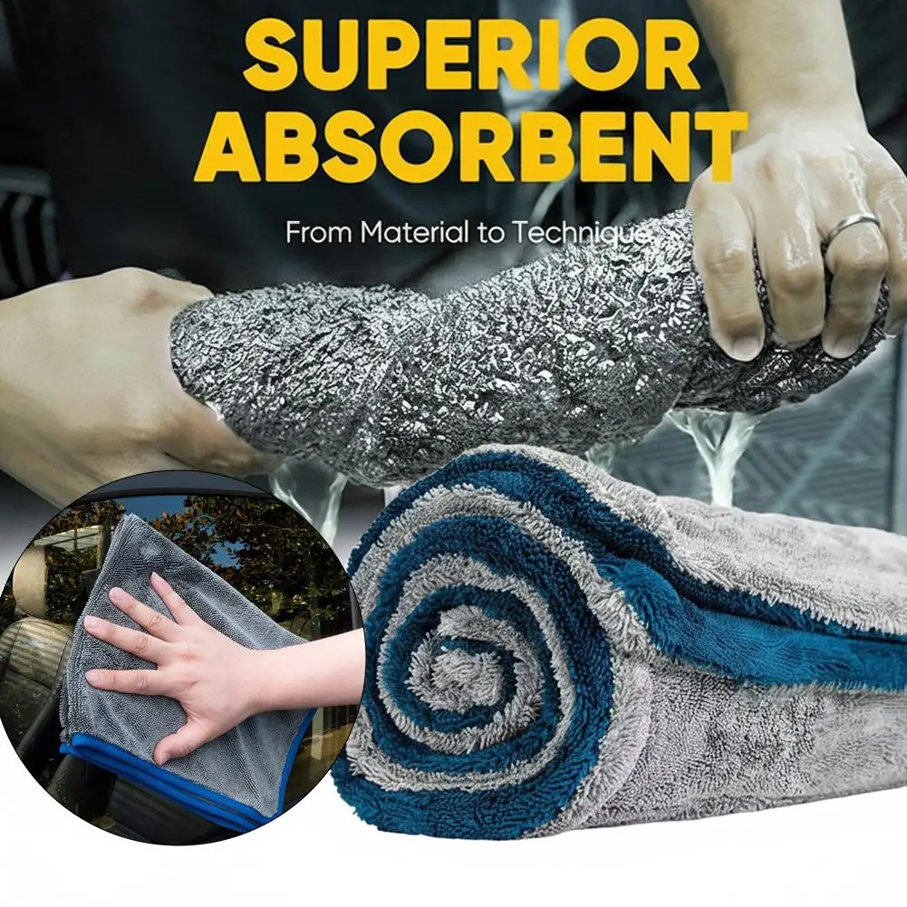 Microfiber Car Wash Towel Large Car Quick Drying Cloth Heavy Duty Thicken High-Absorbent Drying Cloth Car Detailing Towel