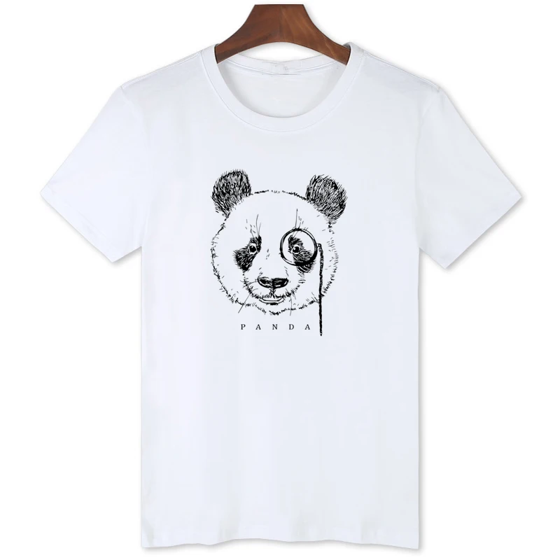 Sketch giant panda print T-shirt Men's high-quality brand fashion short sleeve Unique summer top B1-20