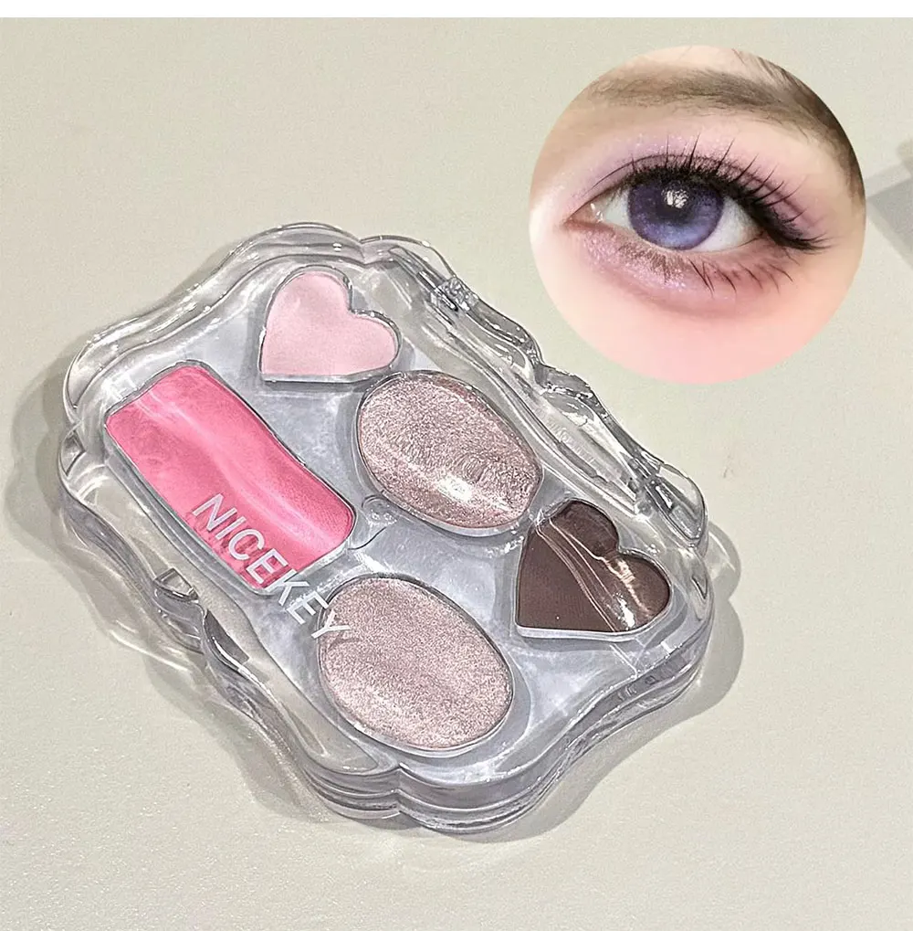 NICEKEY Farbenfrohe Lidschatten-Palette Lila Glitzer Perlmutt Matt Lidschatten Schimmerndes Make-up Langanhaltender Highlighter Augen-Kosmetik – Detail 6