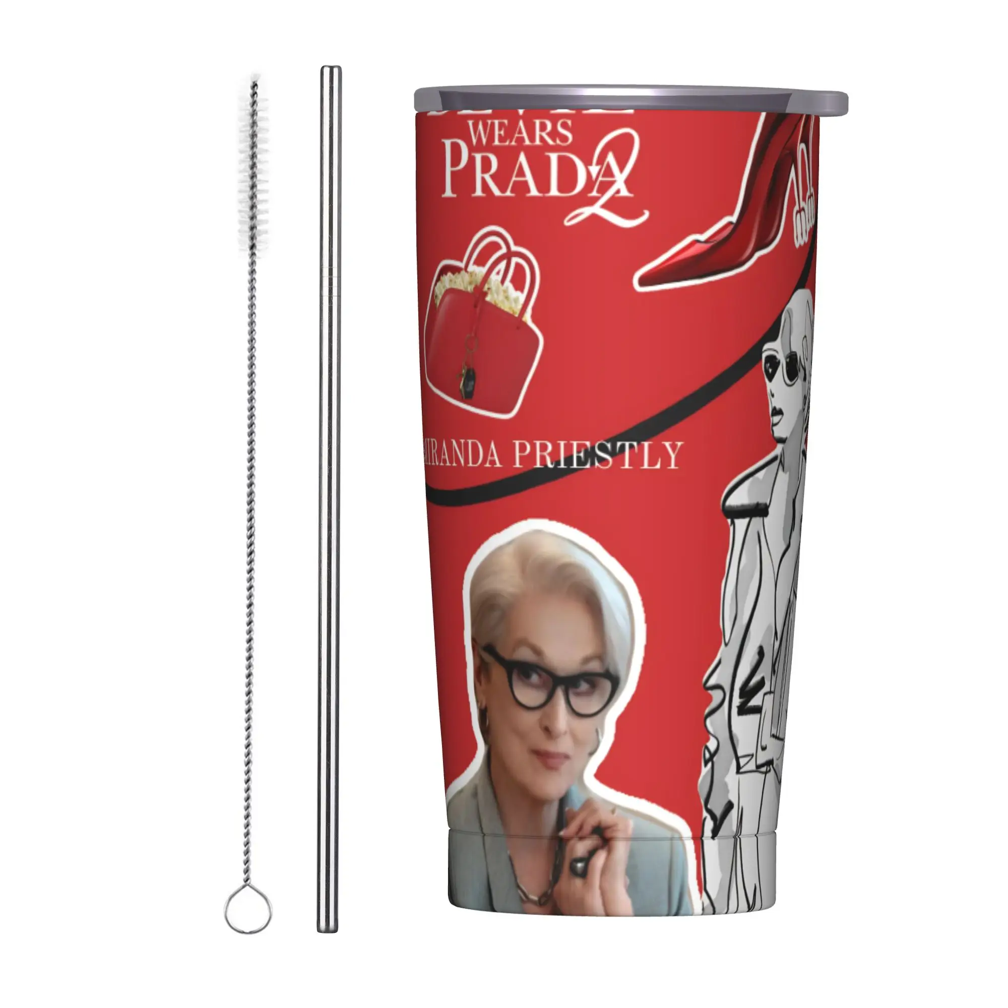 The Devil Wears Pradas 2 Moive Tumbler Vacuum Insulated  Coffee Cups Vacuum Flask Outdoor Mug Water Bottle 20oz